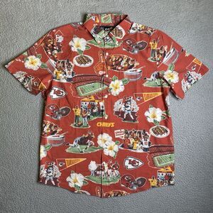 Reyn Spooner Kansas City Chiefs Shirt Mens Large Red Graphic Print NFL NWOT